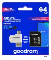 Goodram All in one M1A4-0640R12 flashgeheugen 64 GB MicroSDXC Klasse 10 UHS-I + De kaartlezer - thumbnail