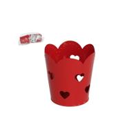 Metalen lantaarn liefde 10x7x10cm rood - thumbnail