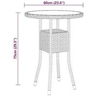 3-delige Bistroset poly rattan en gehard glas bruin - thumbnail