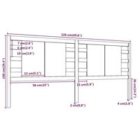 Hoofdbord 126x4x100 cm massief grenenhout zwart - thumbnail