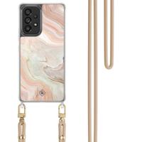 Samsung Galaxy A53 hoesje met beige koord - Marmer waves - thumbnail