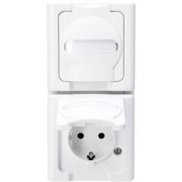 Kopp 131402009 BlueElectric Compleet Wandcontactdoos met randaarde en klapdeksel spatwaterdicht Arctisch-wit 2-voudig 1 stuk(s) - thumbnail