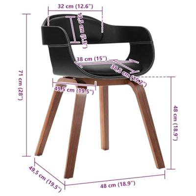 Eetkamerstoel gebogen hout en kunstleer