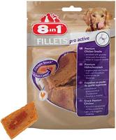 8In1 Fillets Pro Active Kippensnack, Snack voor Honden, 80g - thumbnail