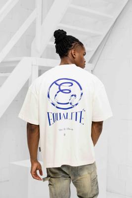 Equalité Chloé Boxy T-Shirt Heren Gebroken Wit/Blauw - Maat XS - Kleur: Gebroken WitBlauw | Soccerfanshop