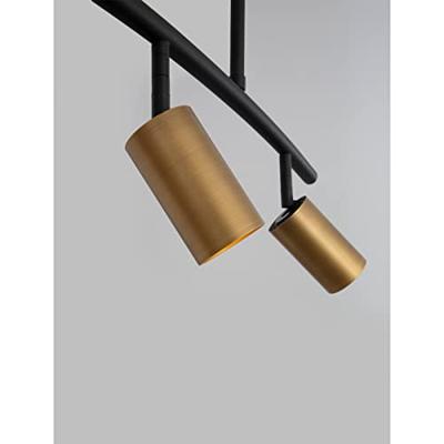 Lyora HanglampPogno 4-lichts zwart met goud rond - 9111457