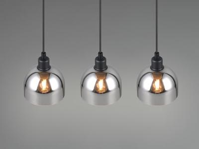 Trio Zwarte hanglampMolly 3-lichts wit glas - R31863032