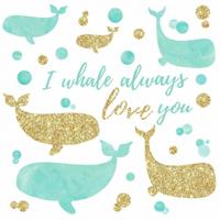 RoomMates muurstickers I Whale Always Love You vinyl 32 stuks - thumbnail