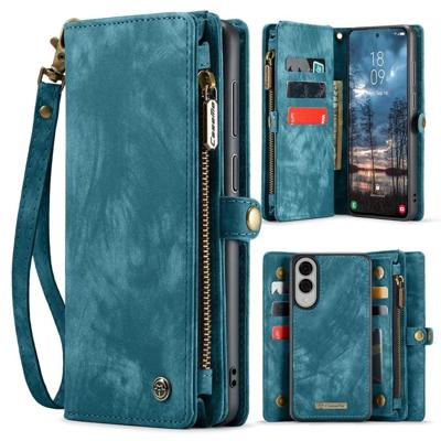 Caseme Samsung Galaxy S25 Edge hoes - Vintage 2 in 1 portemonnee - Blauw