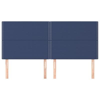 Hoofdborden 2 st 100x5x78/88 cm stof blauw