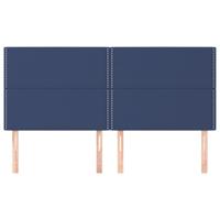 Hoofdborden 2 st 100x5x78/88 cm stof blauw - thumbnail