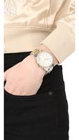Michael Kors dameshorloge van 37 mm stalen armband en kast met quartz witte wijzerplaat Mk6474 - thumbnail