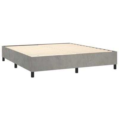 Boxspring met matras fluweel lichtgrijs 160x200 cm
