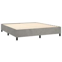Boxspring met matras fluweel lichtgrijs 160x200 cm - thumbnail