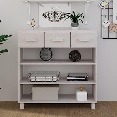 Wandtafel HAMAR 90x35x90 cm massief grenenhout wit