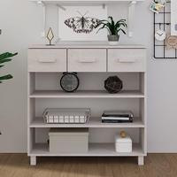 Wandtafel HAMAR 90x35x90 cm massief grenenhout wit - thumbnail