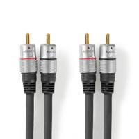 Nedis CAGC24200AT15 Stereo-audiokabel 2x Rca Male - 2x Rca Male 1,50 M Antraciet - thumbnail