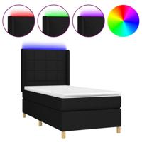 Boxspring met matras en LED stof zwart 90x190 cm - thumbnail