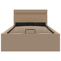 Bedframe met opslag en LED kunstleer cappuccino 120x200 cm - thumbnail