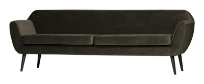 Woood Rocco 3-zitsbank - Velvet - Warm Groen