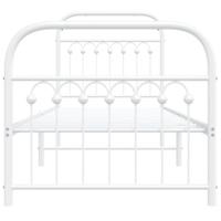 Bedframe met hoofd- en voeteneinde metaal wit 75x190 cm - thumbnail