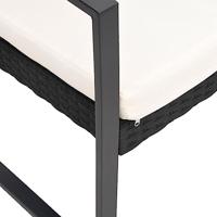 5-delige Tuinset met kussens polypropeen rattan zwart - thumbnail