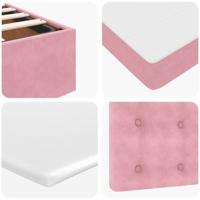 Ottoman bed met matras 120x200cm fluweel roze - thumbnail