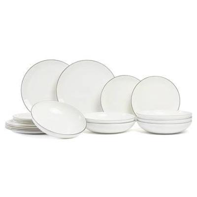 ASA Selection Serviesset A Table Ligne Noire - 18-delig / 6 personen - 6 dinerborden, 6 ontbijtborden en 6 pasta-/soepborden