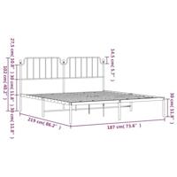 Bedframe met hoofdbord metaal wit 183x213 cm - thumbnail