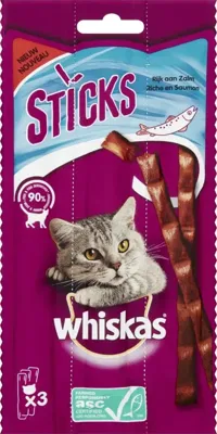 Kattenvoer Sticks Zalm 3-pack 18 g Whiskas - Whiskas