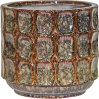 Mega Collections Bloempot Viva Cylinder Ø12.5x11cm Bruin - thumbnail