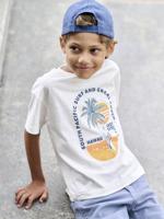 Jongensshirt met grafische motieven ecru - thumbnail