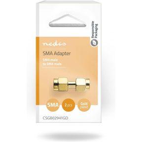 Nedis SMA-Adapter | SMA Male | SMA Male | Verguld | 50 Ohm | Recht | Koper | Goud | 2 Stuks | Doos - CSGB02941GD