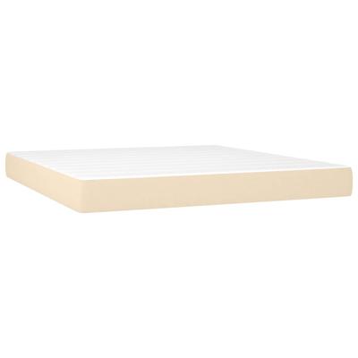 Boxspring met matras stof crèmekleurig 160x200 cm