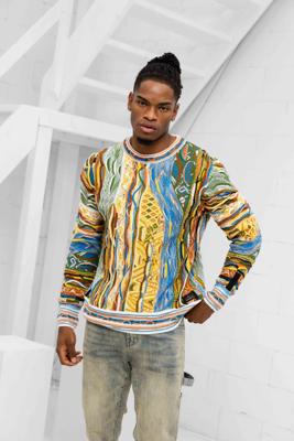 Carlo Colucci C12501 591 Sweater Heren - Maat M - Kleur: GeelGroenBlauwOranje | Soccerfanshop