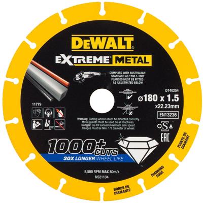 DeWALT DT40254 EXTREME™ Metal Diamant Doorslijpschijf 180mm
