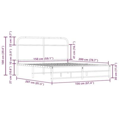 Bedframe zonder matras bewerkt hout gerookt eiken 150x200 cm
