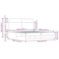 Bedframe zonder matras bewerkt hout gerookt eiken 150x200 cm - thumbnail