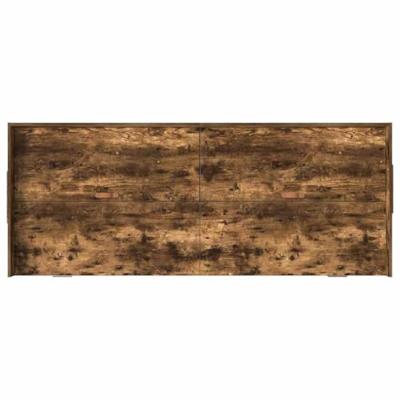 Opbergbedframe met hoofdeinde Gerookt eiken 80 x 200 cm Bewerkt hout