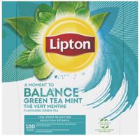 Lipton thee Feel Good Selection, Groene thee munt, doos van 100 zakjes - thumbnail