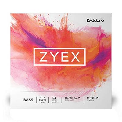 D'Addario DZ610 3/4M Zyex Bass String Set 3/4 Scale Medium Tension Snarenset voor contrabas D'Addario DZ610 3/4M Zyex Bass String Set 3/4 Scale Medium Tension Snarenset voor contrabas