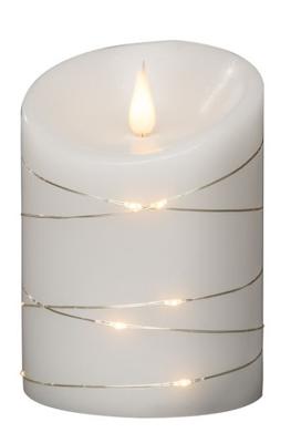 Konstsmide 1844-190 LED-kaars met echte was Wit Warmwit (Ø x h) 100 mm x 140 mm 3D-effect, Schakelaar