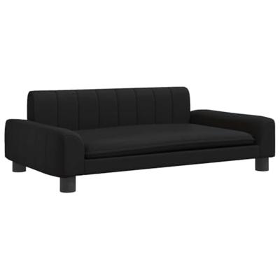 vidaXL Hondenmand 90x53x30 cm kunstleer zwart, hondenbank, hondenbed, dierenmand, huisdierenbank, huisdierenmand, dierenbed, huisdierenbed