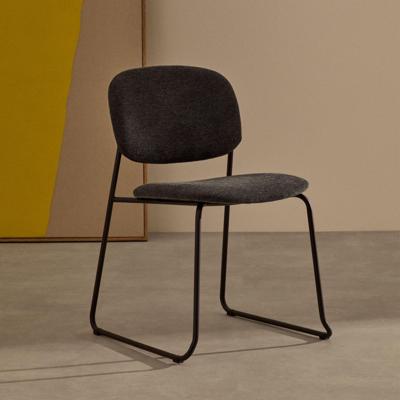 Kave Home Eetkamerstoel 'Meli' Chenille, kleur Donkergrijs