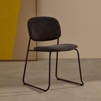 Kave Home Eetkamerstoel 'Meli' Chenille, kleur Donkergrijs - thumbnail