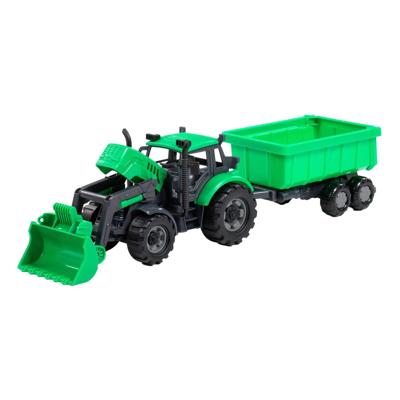 Cavallino tractor met lader en aanhang kiepwagen groen, schaal 1:32