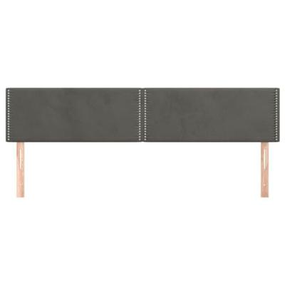 Hoofdborden 2 st 100x5x78/88 cm fluweel donkergrijs