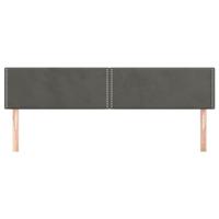 Hoofdborden 2 st 100x5x78/88 cm fluweel donkergrijs - thumbnail