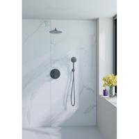 Fortifura Calvi Inbouw Regendoucheset - rond - thermostatisch - wandarm - 25cm hoofddouche - ronde handdouche - Geborsteld Gunmetal PVD SW706207/SW720556/SW720563/SW766536/SW721170/SW799 - thumbnail