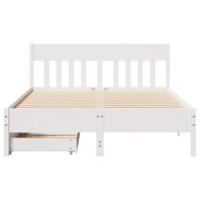 Bedframe zonder matras massief grenenhout wit 150x200 cm - thumbnail